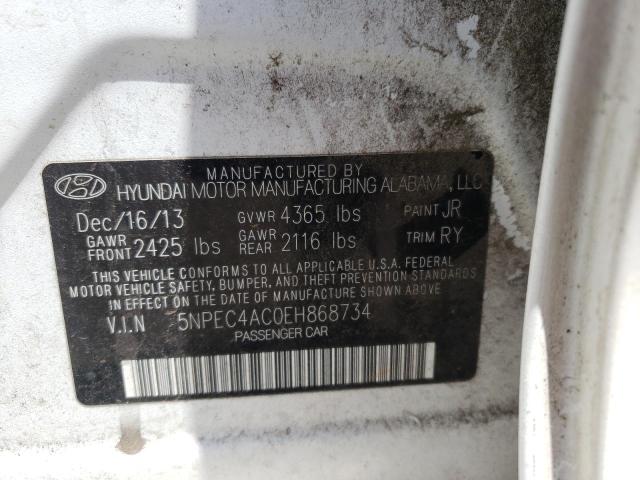 Photo 10 from auction – 2014 HYUNDAI SONATA SE with VIN 5NPEC4AC0EH868734