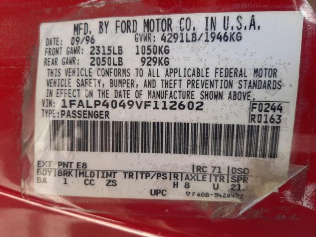 Photo 10 from auction – 1997 FORD MUSTANG with VIN 1FALP4049VF112602