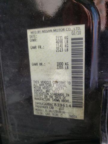 Photo 10 from auction – 2010 NISSAN MAXIMA S with VIN 1N4AA5AP9AC839614