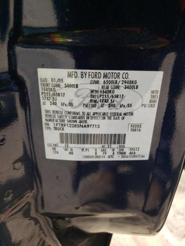Photo 10 from auction – 2005 FORD F150 with VIN 1FTRF12285NA97713