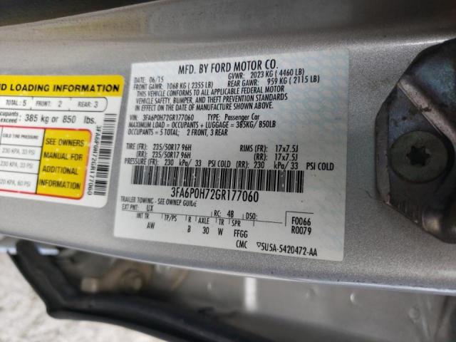 Photo 10 from auction – 2016 FORD FUSION SE with VIN 3FA6P0H72GR177060