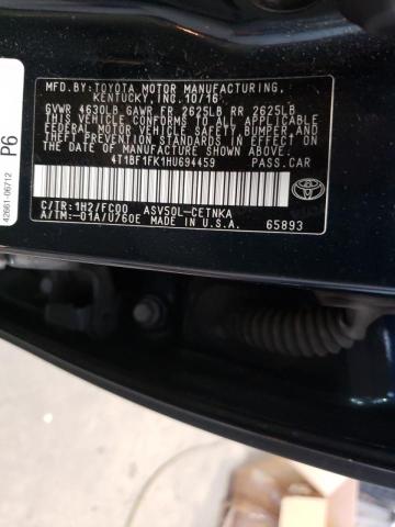 Photo 10 from auction – 2017 TOYOTA CAMRY with VIN 4T1BF1FK1HU694459