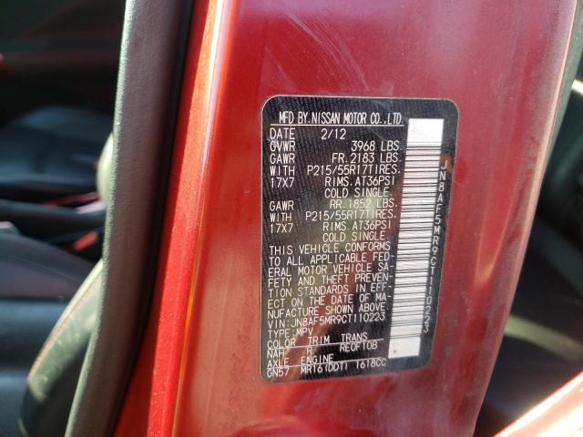 Photo 10 from auction – 2012 NISSAN JUKE S with VIN JN8AF5MR9CT110223