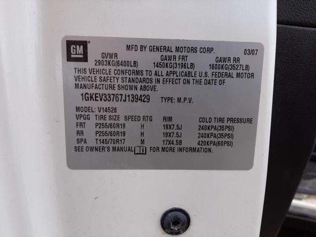 Photo 10 from auction – 2007 GMC ACADIA SLT with VIN 1GKEV33767J139429