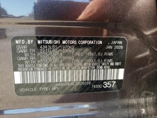Photo 10 from auction – 2020 MITSUBISHI OUTLANDER with VIN JA4AR3AU6LU026039