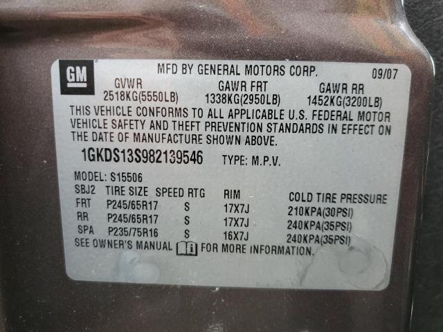 Photo 10 from auction – 2008 GMC ENVOY with VIN 1GKDS13S982139546
