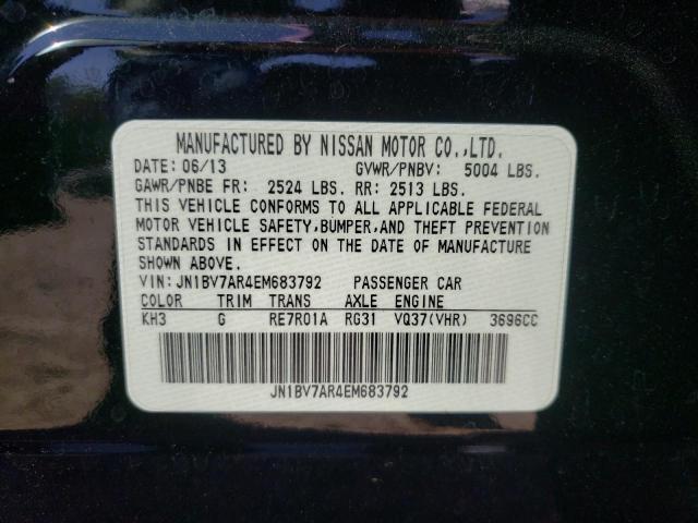 Photo 10 from auction – 2014 INFINITI Q50 BASE with VIN JN1BV7AR4EM683792