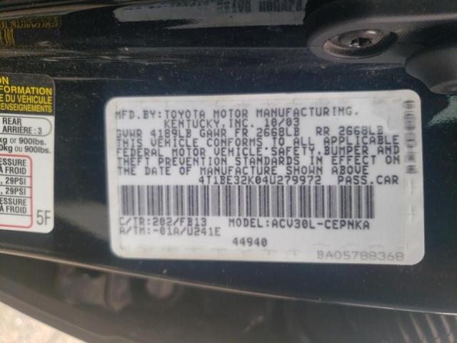 Photo 10 from auction – 2004 TOYOTA CAMRY LE with VIN 4T1BE32K04U279972
