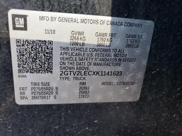 Photo 10 from auction – 2019 GMC SIERRA LIM with VIN 2GTV2LECXK1141623
