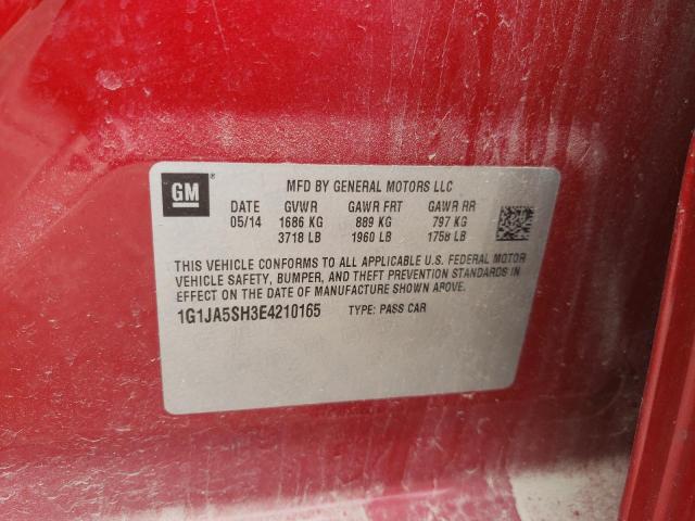 Photo 10 from auction – 2014 CHEVROLET SONIC LS with VIN 1G1JA5SH3E4210165