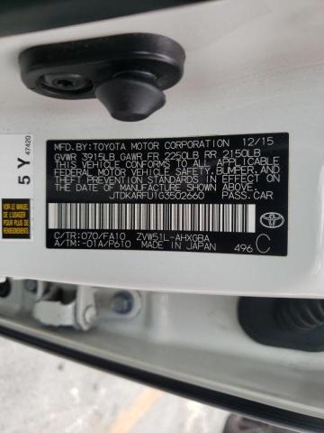 Photo 10 from auction – 2016 TOYOTA PRIUS with VIN JTDKARFU1G3502660