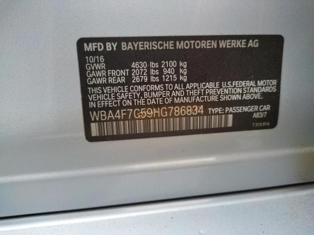 Photo 10 from auction – 2017 BMW 430I GRAN with VIN WBA4F7C59HG786834