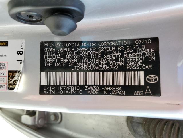 Photo 10 from auction – 2010 TOYOTA PRIUS with VIN JTDKN3DU9A0206752