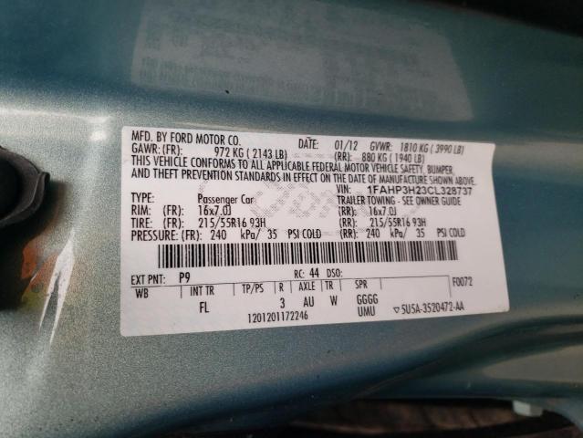 Foto 10 de la subasta – 2012 FORD FOCUS SEL con VIN 1FAHP3H23CL328737