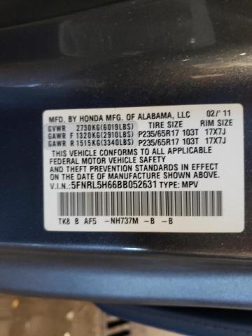 Photo 10 from auction – 2011 HONDA ODYSSEY EX with VIN 5FNRL5H66BB052631