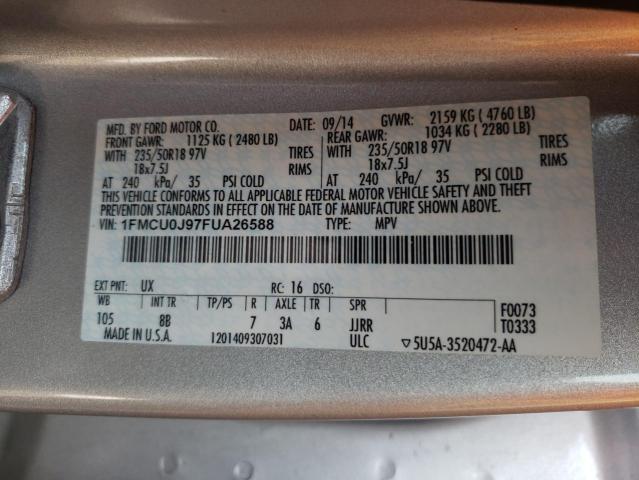 Photo 10 from auction – 2015 FORD ESCAPE TIT with VIN 1FMCU0J97FUA26588