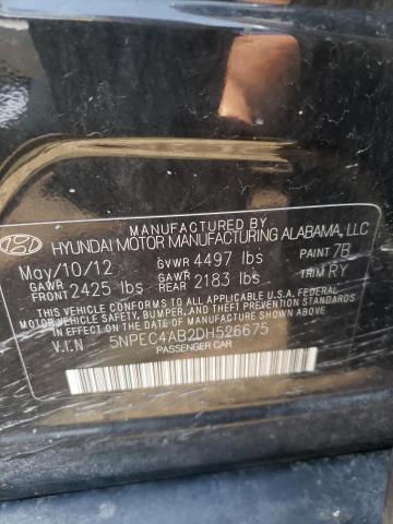 Photo 10 from auction – 2013 HYUNDAI SONATA SE with VIN 5NPEC4AB2DH526675