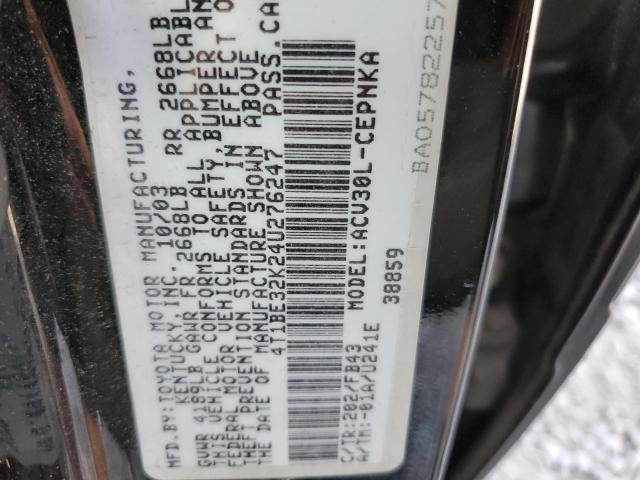 Photo 10 from auction – 2004 TOYOTA CAMRY LE with VIN 4T1BE32K24U276247