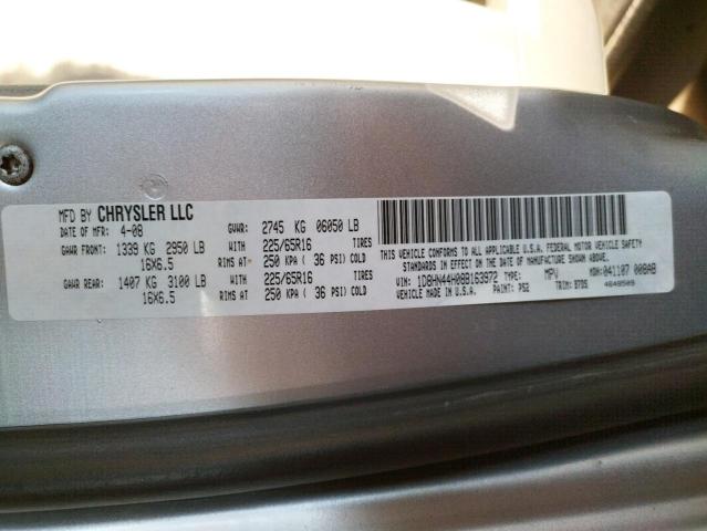 Photo 10 from auction – 2008 DODGE GRAND CARA with VIN 1D8HN44H08B163972