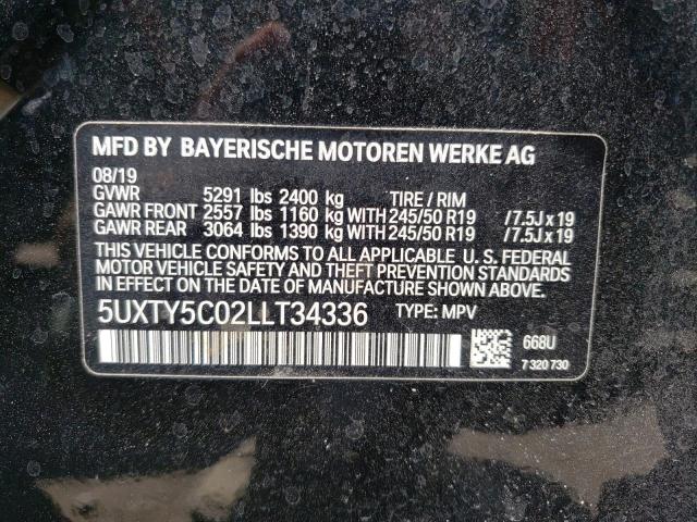 Photo 10 from auction – 2020 BMW X3 XDRIVE3 with VIN 5UXTY5C02LLT34336