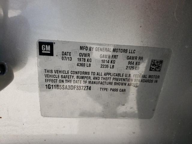 Photo 10 from auction – 2013 CHEVROLET MALIBU LS with VIN 1G11B5SA3DF337274