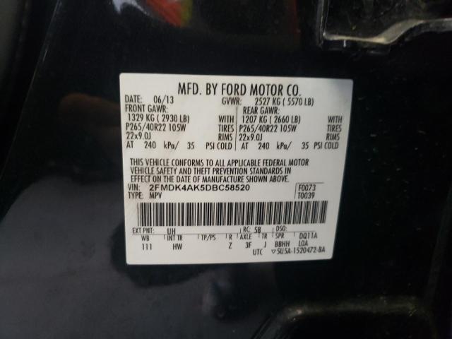 Photo 10 from auction – 2013 FORD EDGE SPORT with VIN 2FMDK4AK5DBC58520