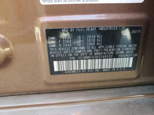 Photo 10 from auction – 2011 SUBARU LEGACY 2.5 with VIN 4S3BMBC63B3248592