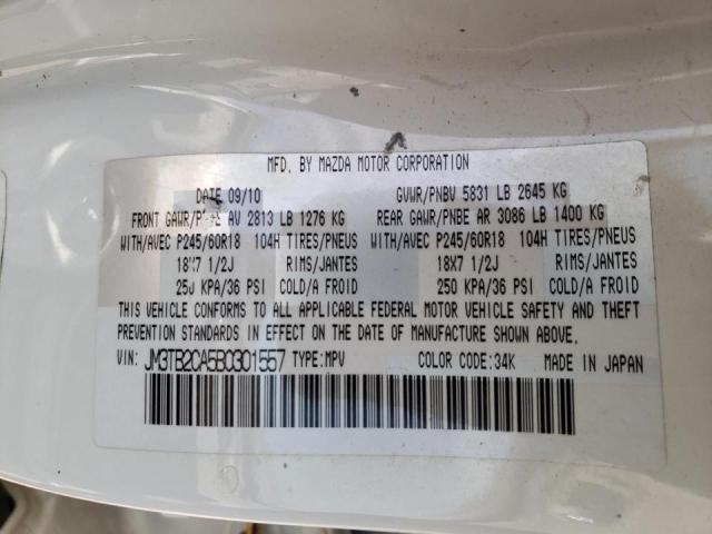 Photo 10 from auction – 2011 MAZDA CX-9 with VIN JM3TB2CA5B0301557