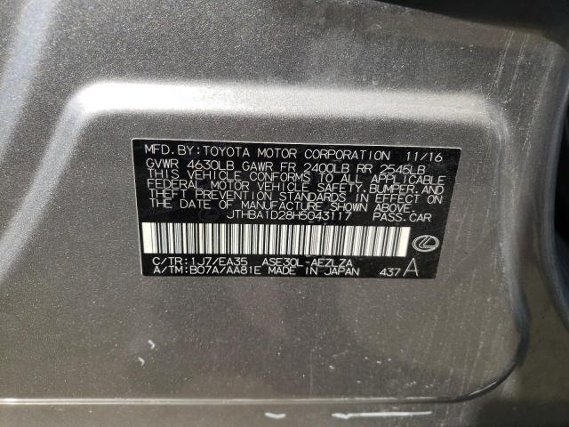 Photo 10 from auction – 2017 LEXUS IS 200T with VIN JTHBA1D28H5043117