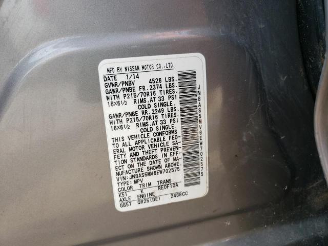 Photo 10 from auction – 2014 NISSAN ROGUE SELE with VIN JN8AS5MV6EW702575