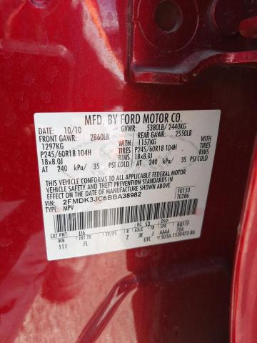 Photo 10 from auction – 2011 FORD EDGE SEL with VIN 2FMDK3JC6BBA38982