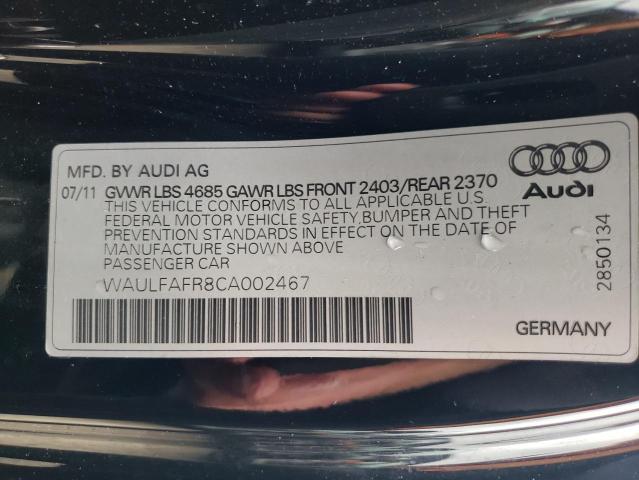 Photo 10 from auction – 2012 AUDI A5 PREMIUM with VIN WAULFAFR8CA002467