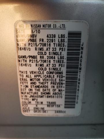 Photo 10 from auction – 2011 NISSAN ROGUE S with VIN JN8AS5MT1BW561070