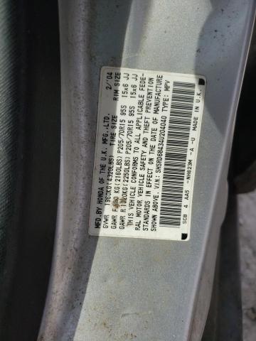 Photo 10 from auction – 2004 HONDA CR-V LX with VIN SHSRD68434U204040