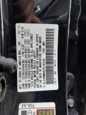 Photo 10 from auction – 2015 HONDA CR-V EX with VIN 5J6RM4H52FL092040