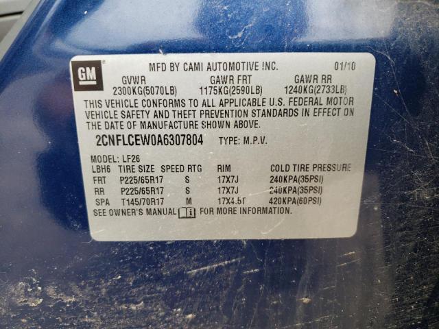 Photo 10 from auction – 2010 CHEVROLET EQUINOX LS with VIN 2CNFLCEW0A6307804