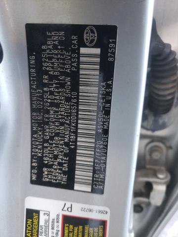 Photo 10 from auction – 2013 TOYOTA CAMRY L with VIN 4T1BF1FK0DU657610
