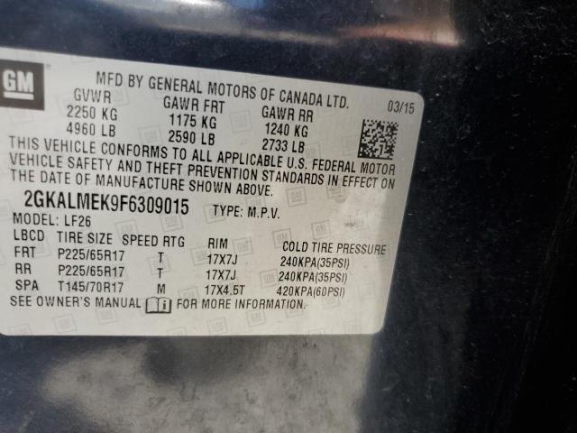 Photo 10 from auction – 2015 GMC TERRAIN SL with VIN 2GKALMEK9F6309015