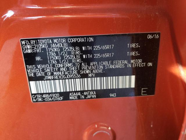 Photo 10 from auction – 2016 TOYOTA RAV4 LE with VIN JTMBFREV2GJ095536
