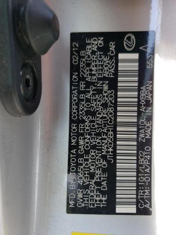 Photo 10 from auction – 2012 LEXUS CT 200 with VIN JTHKD5BH1C2087203