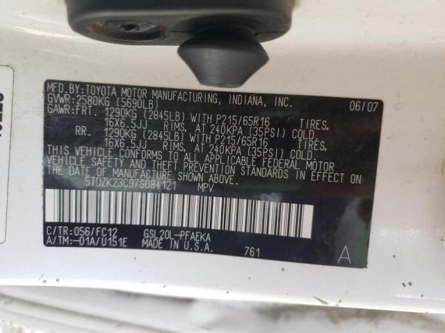 Photo 10 from auction – 2007 TOYOTA SIENNA CE with VIN 5TDZK23C97S084121