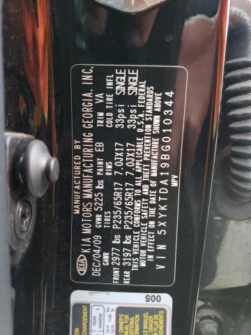 Photo 10 from auction – 2011 KIA SORENTO BA with VIN 5XYKTDA19BG010344
