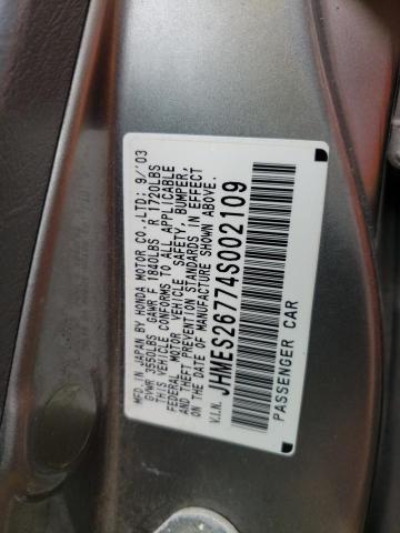 Photo 10 from auction – 2004 HONDA CIVIC EX with VIN JHMES26774S002109