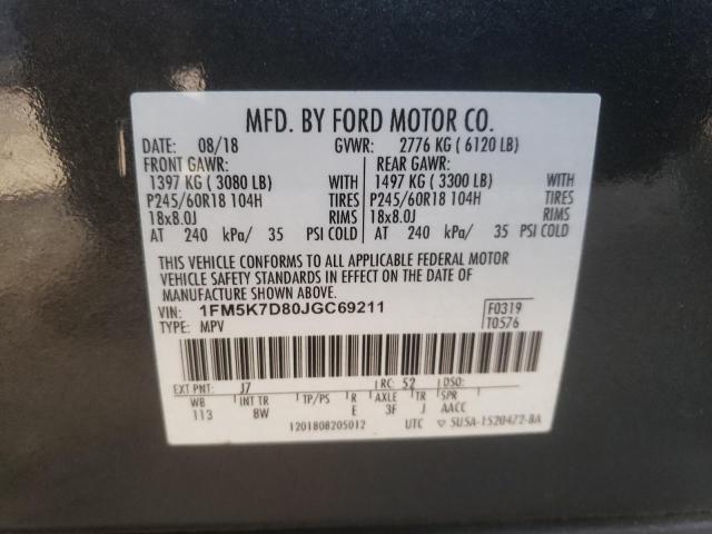 Photo 10 from auction – 2018 FORD EXPLORER X with VIN 1FM5K7D80JGC69211