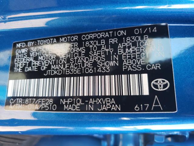 Photo 10 from auction – 2014 TOYOTA PRIUS C with VIN JTDKDTB35E1061433