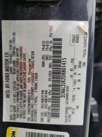 Photo 10 from auction – 2013 LINCOLN MKZ with VIN 3LN6L2JK2DR801415