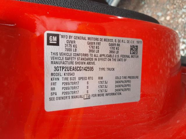 Photo 10 from auction – 2012 GMC SIERRA K15 with VIN 3GTP2UEA6CG142595