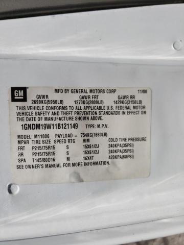 Photo 10 from auction – 2001 CHEVROLET ASTRO with VIN 1GNDM19W31B144058