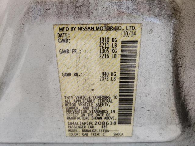 Photo 10 from auction – 2015 NISSAN ALTIMA 2.5 with VIN 1N4AL3AP5FC208638