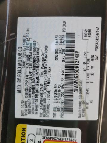 Photo 10 from auction – 2013 FORD FUSION S with VIN 3FA6P0G75DR127489